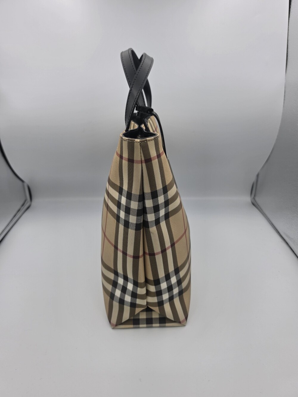 Burberry London House Check Beige & Black W/ PVC Handles / Nylon Tote (EUC)✨️ - Picture 5 of 16